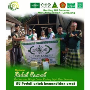 UPZISNU Ranting Sememu Bantu Pendanaan Bedah Rumah Warga Kurang Mampu